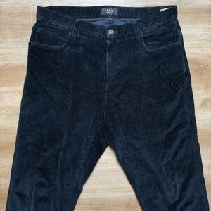 A.P.C. Corduroy Jean Men 30x28 Black Relaxed Baggy Cotton Grunge Casual Pants